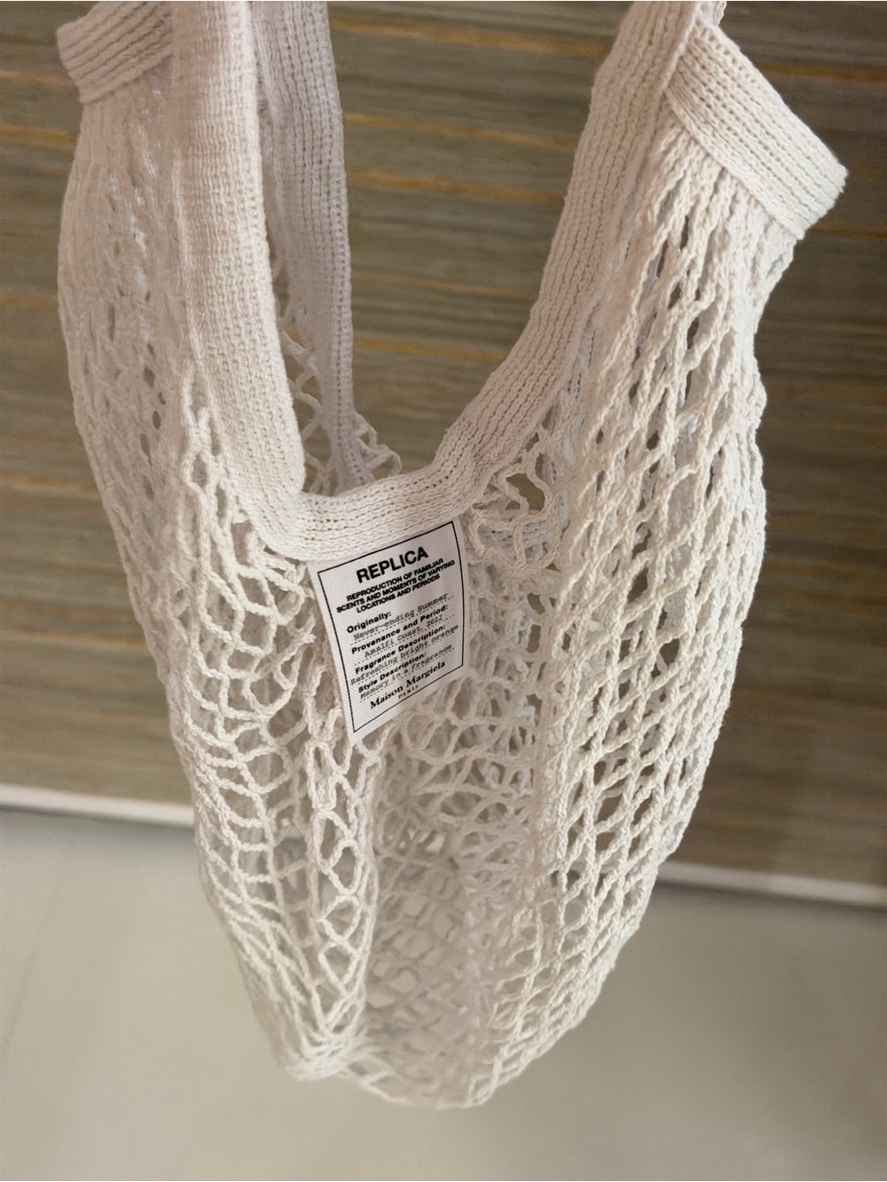 White Cotton Mesh Tote Bag
